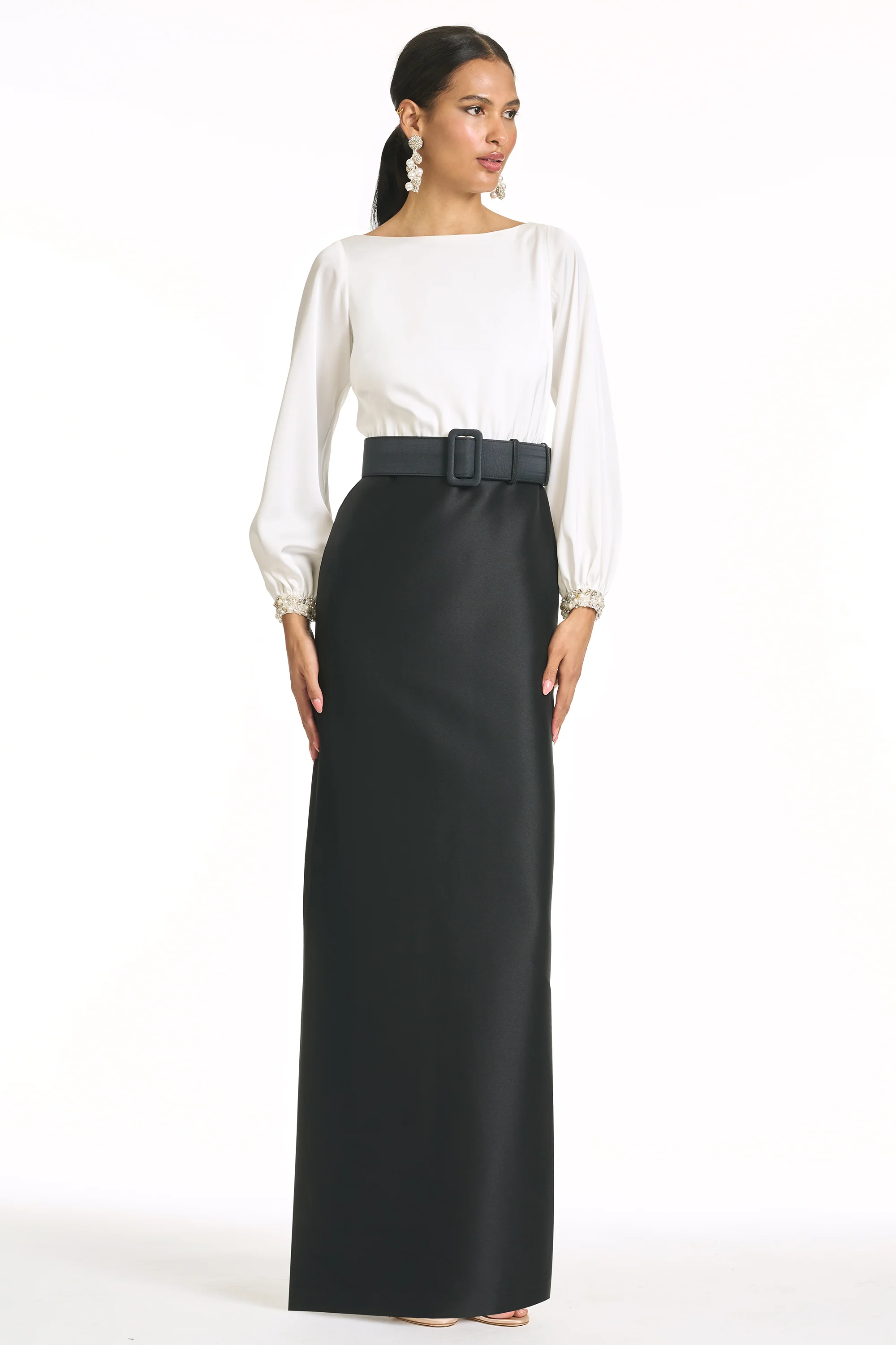 ASTOR GOWN - IVORY/BLACK
