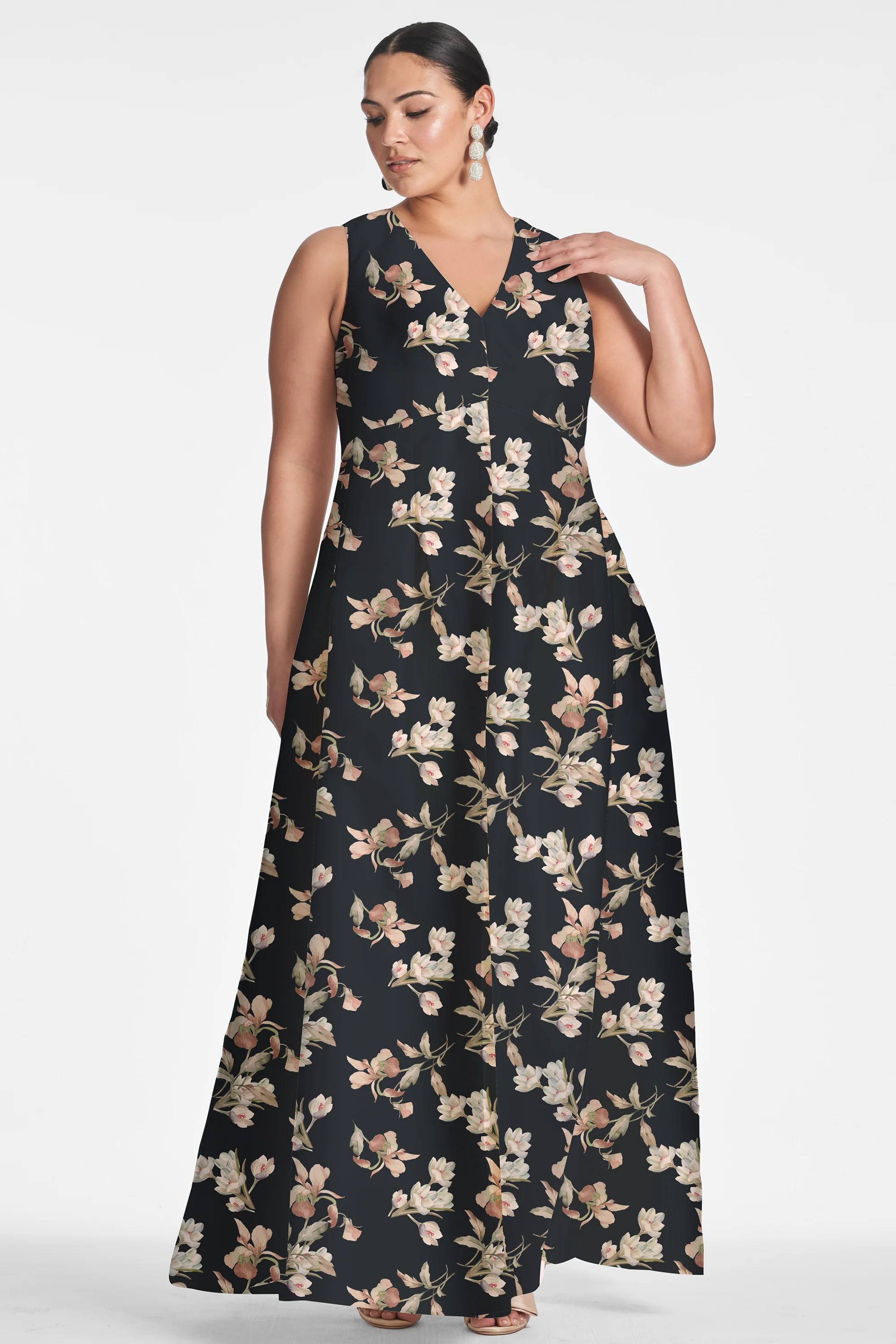 BROOKE GOWN - BLACK VENETIA PETAL - Image 5