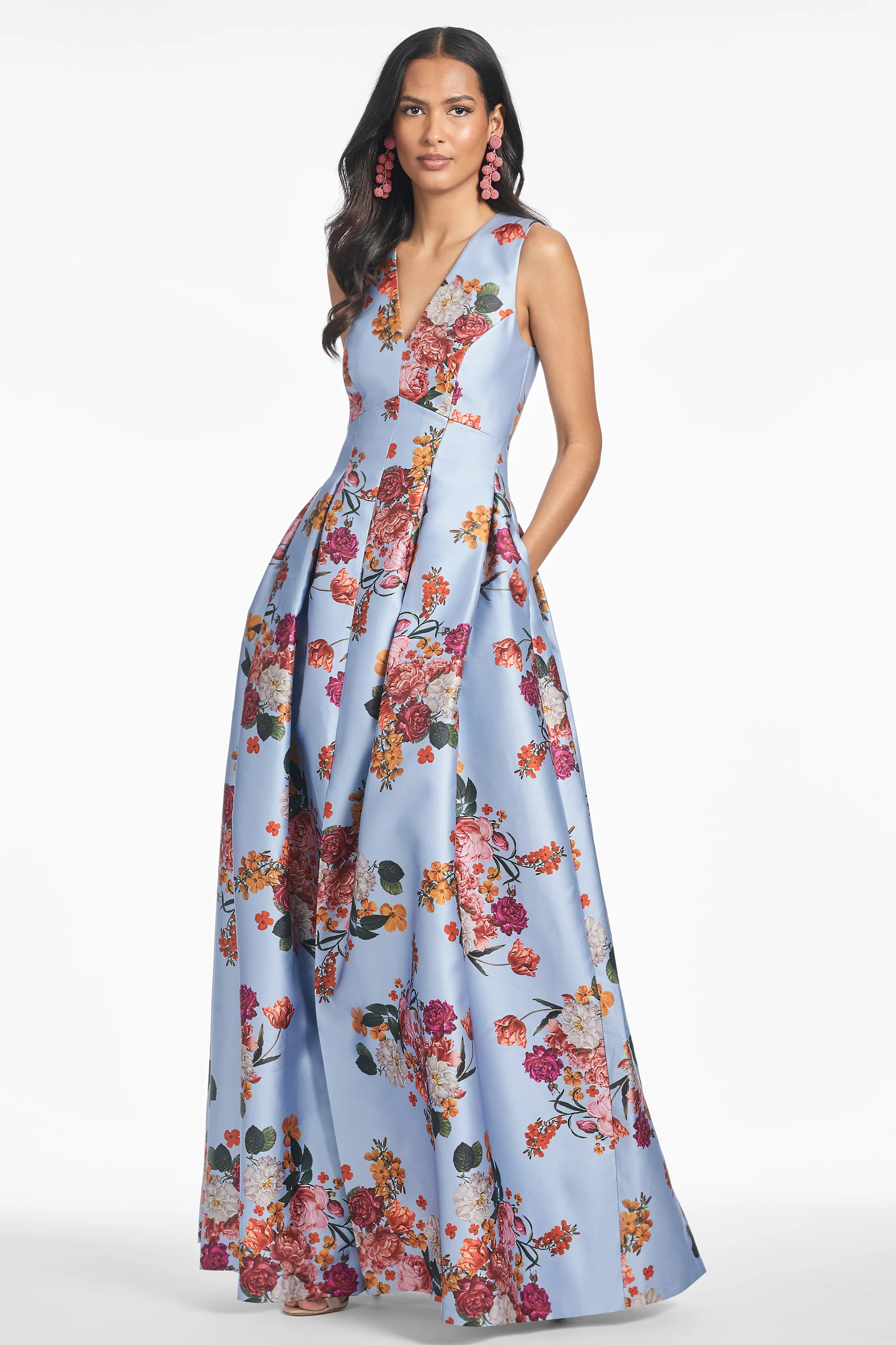 BROOKE GOWN - GLACIAL BLUE BRIGHT BOUQUET - FINAL SALE - Image 2