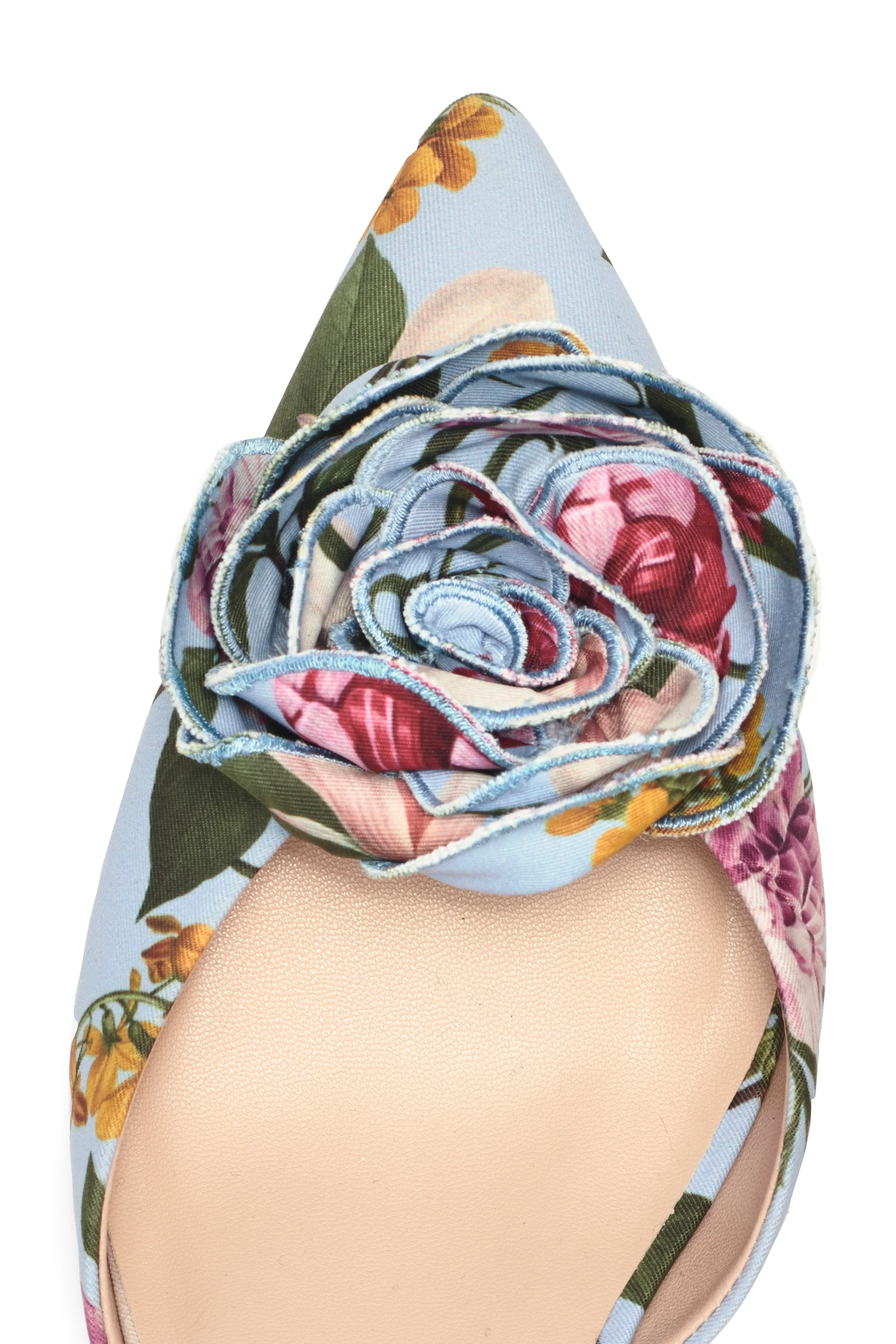 CARNEGIE KITTEN HEEL - GLACIAL BLUE BLOSSOMS - Image 2