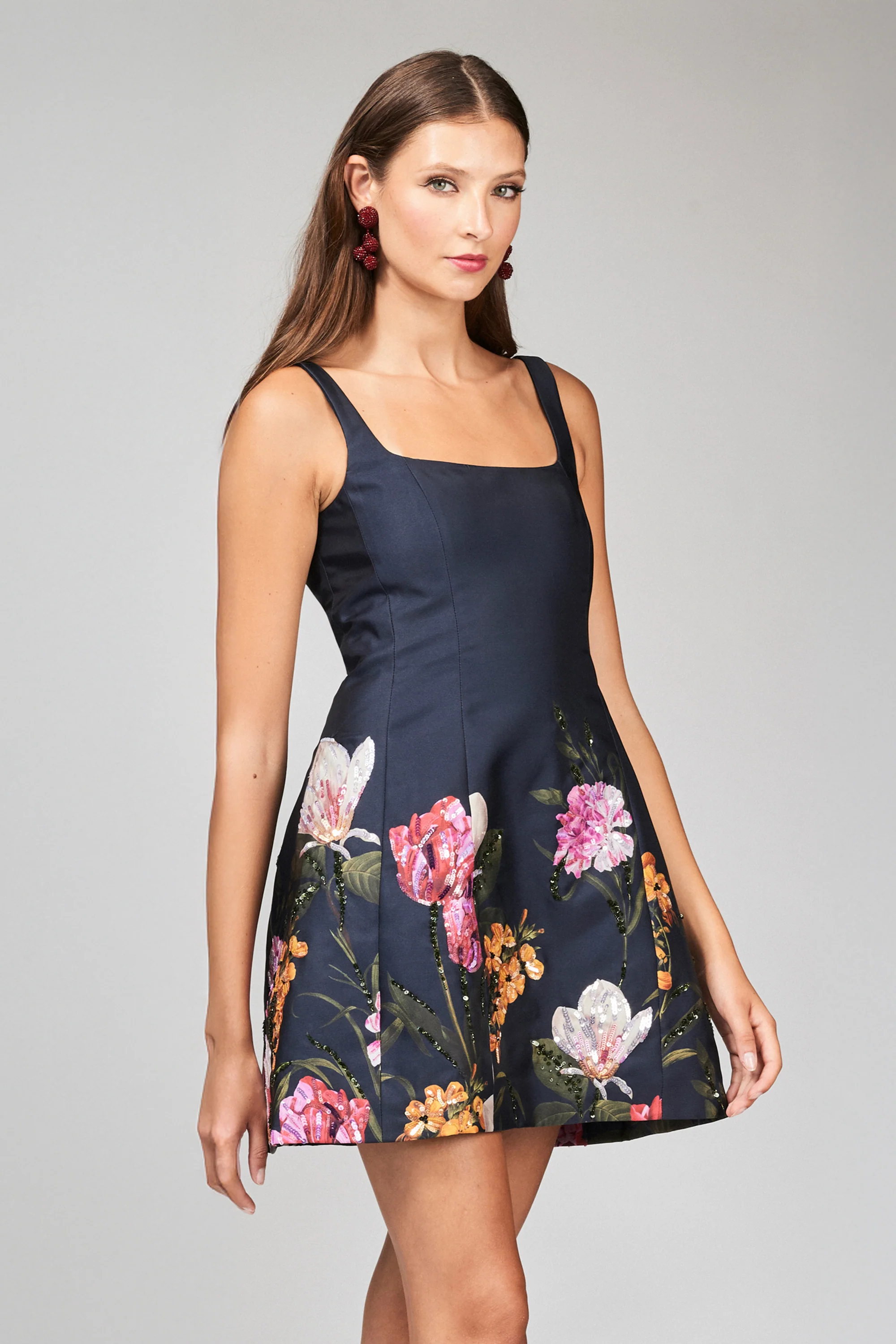 CAROLINE DRESS - DARK MIDNIGHT GARDEN - FINAL SALE