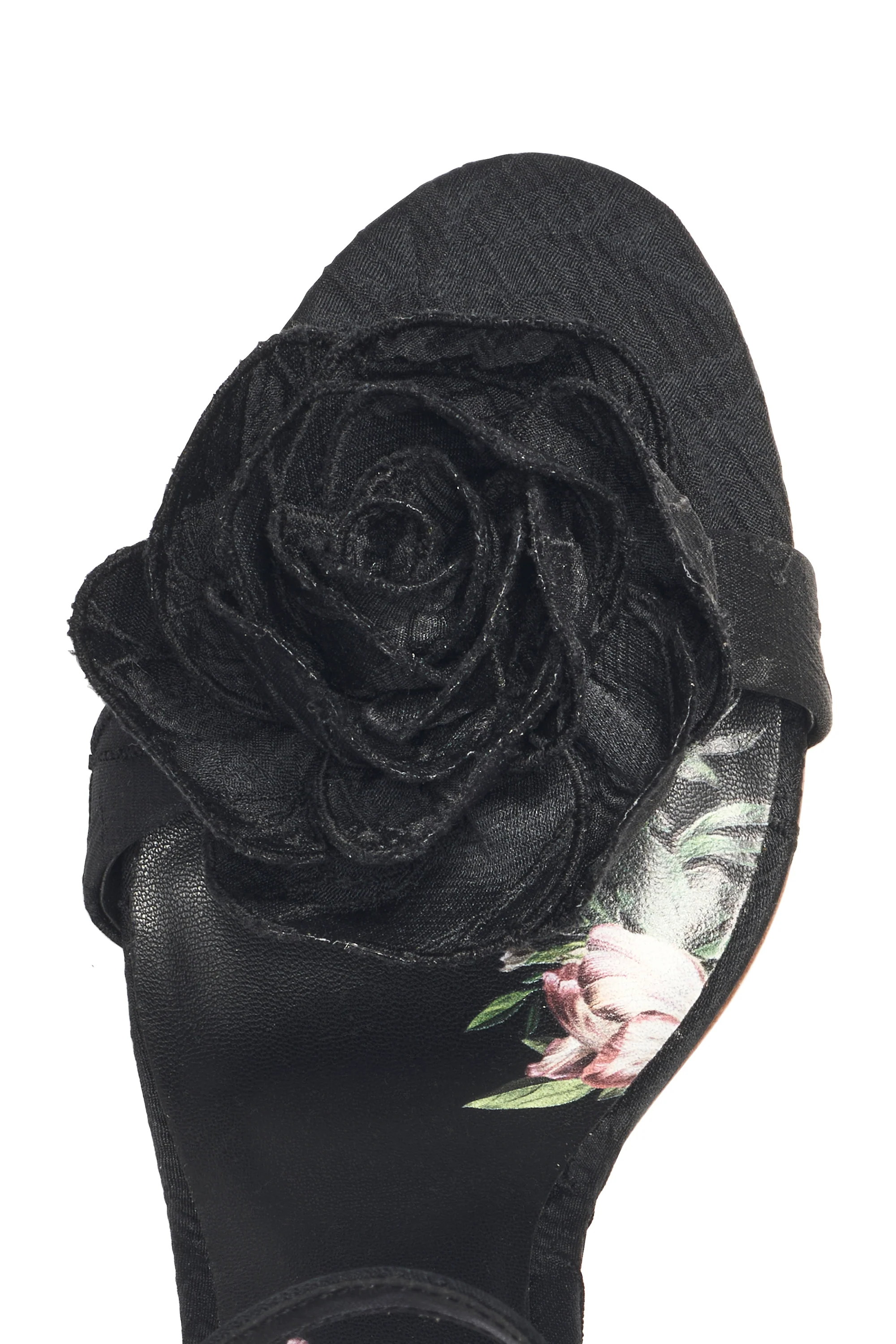 CHELSEA WITH ROSE OPEN TOE - BLACK - Image 2