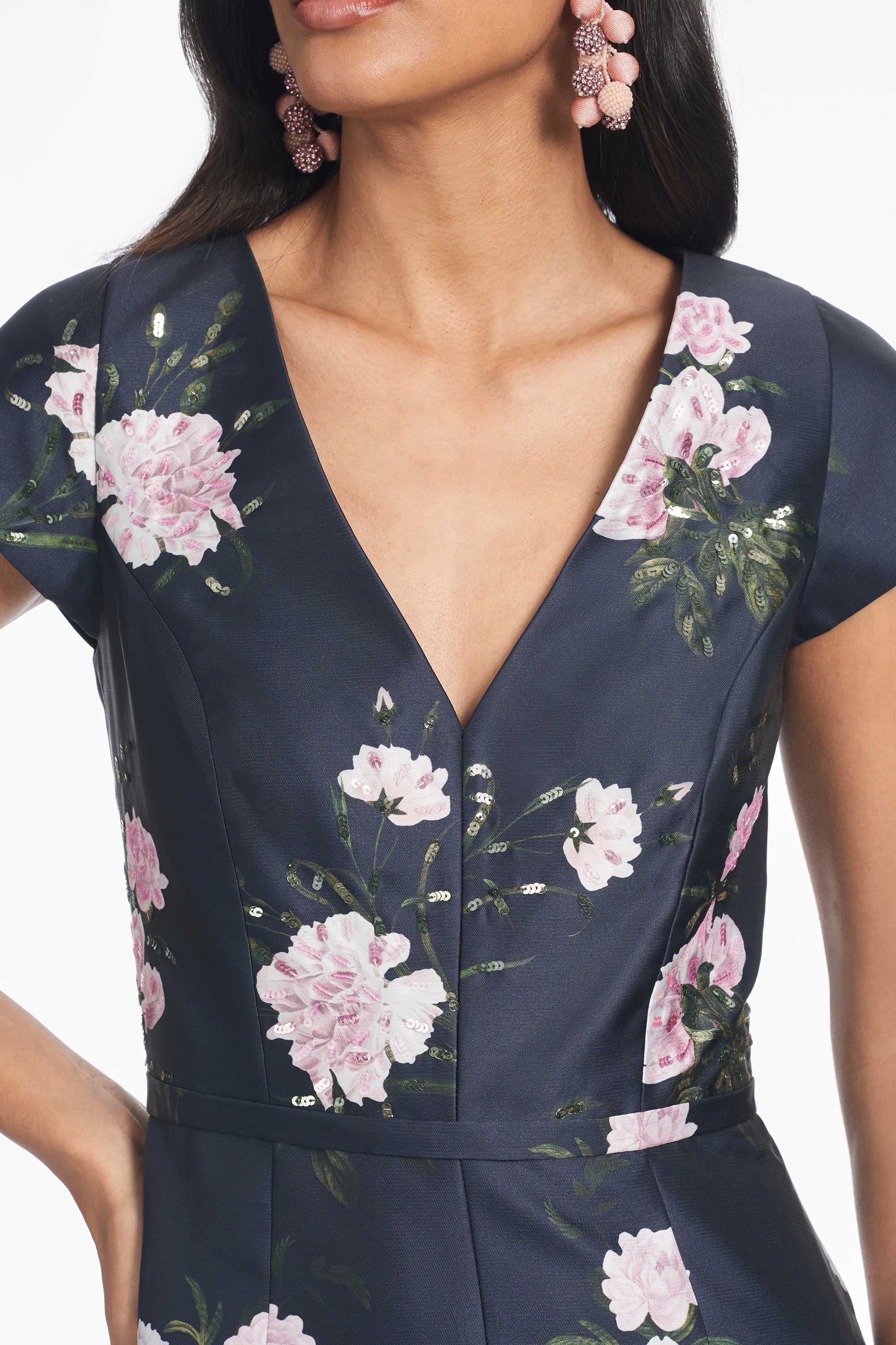 DELLA GOWN - DARK MIDNIGHT CARNATIONS - FINAL SALE - Image 2