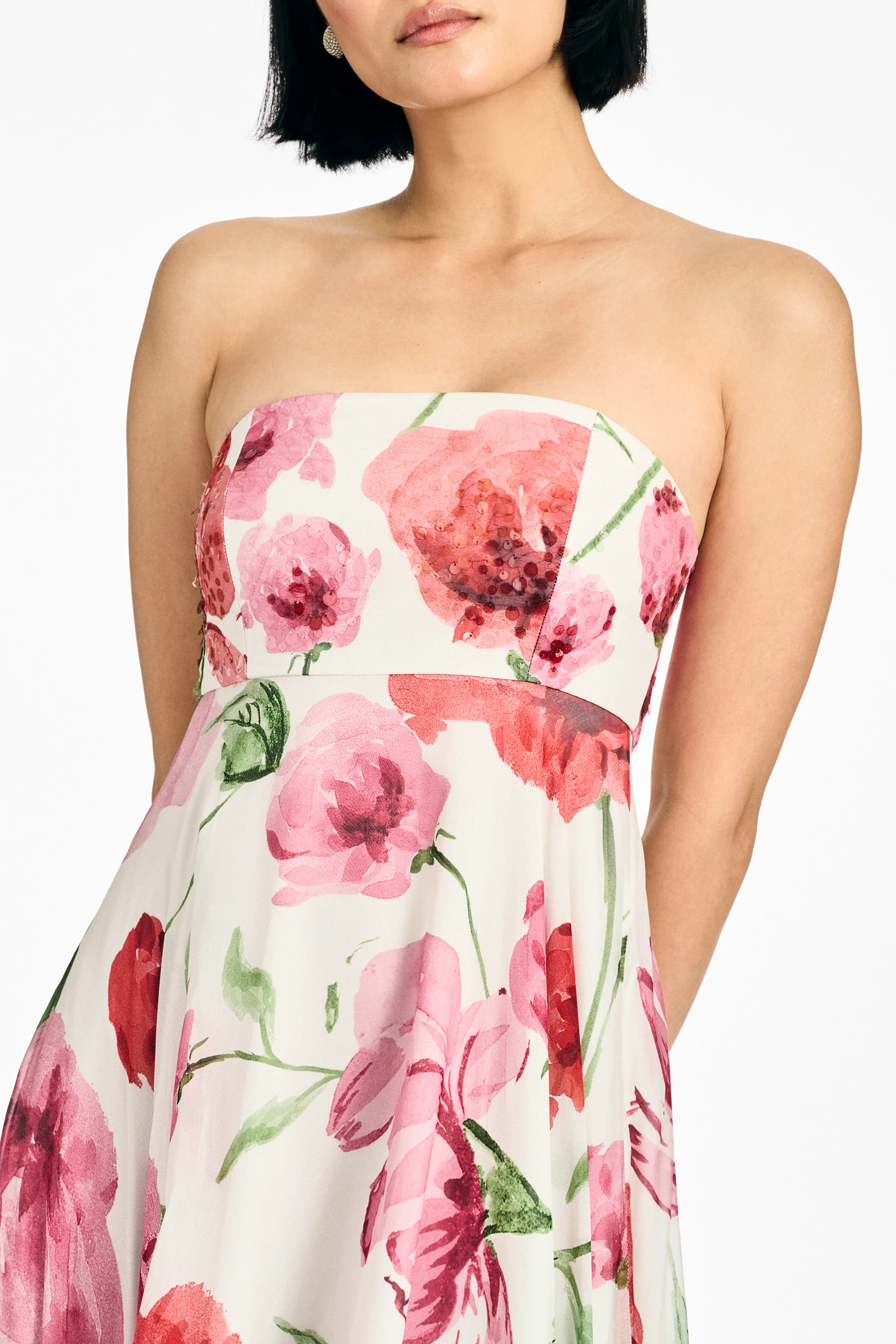 EMBELLISHED AMES GOWN - GRANDE WATERCOLOR POPPIES - Image 2