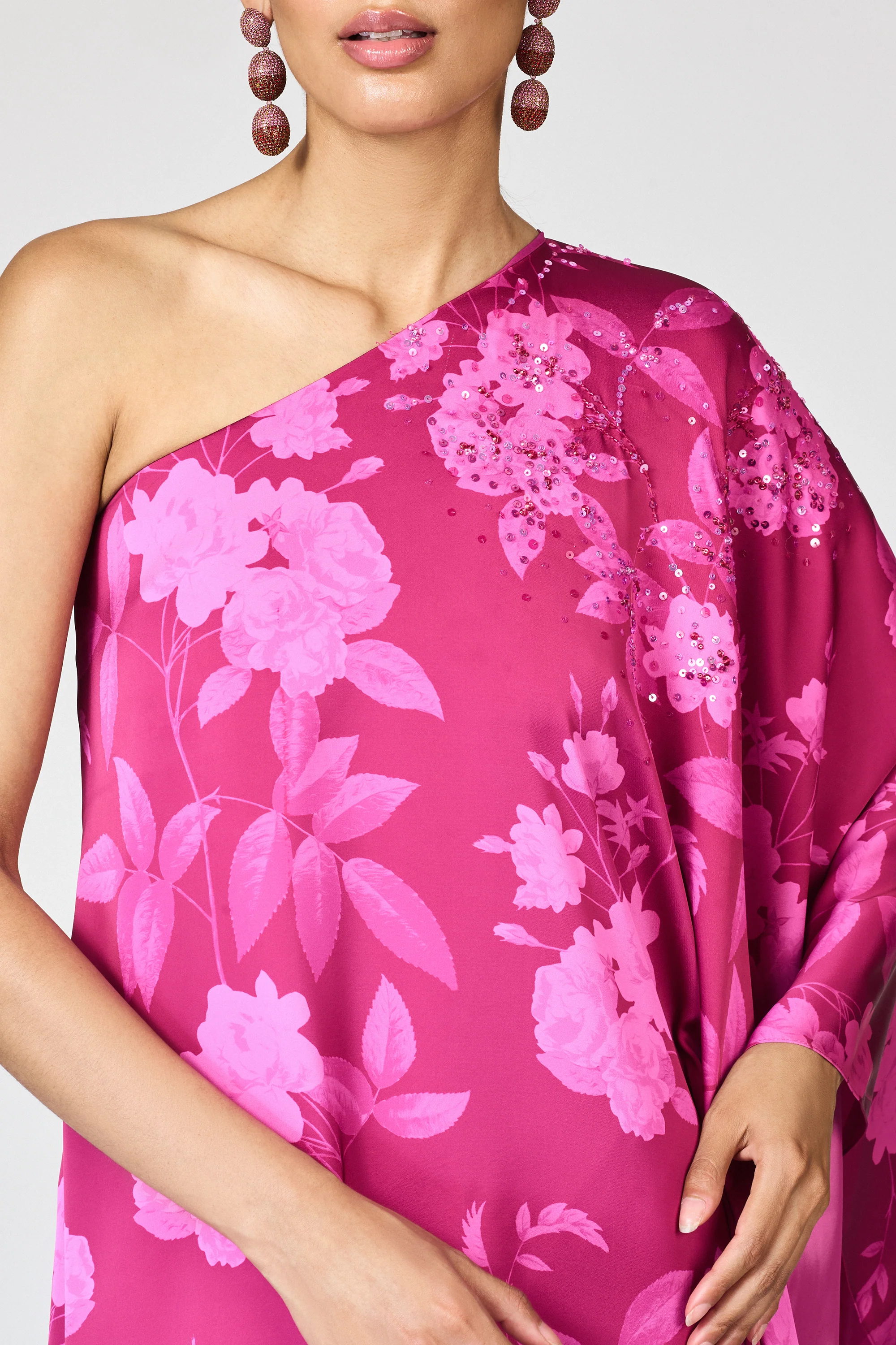 EMBELLISHED DEMI GOWN - RHODOLITE ROSES - Image 3