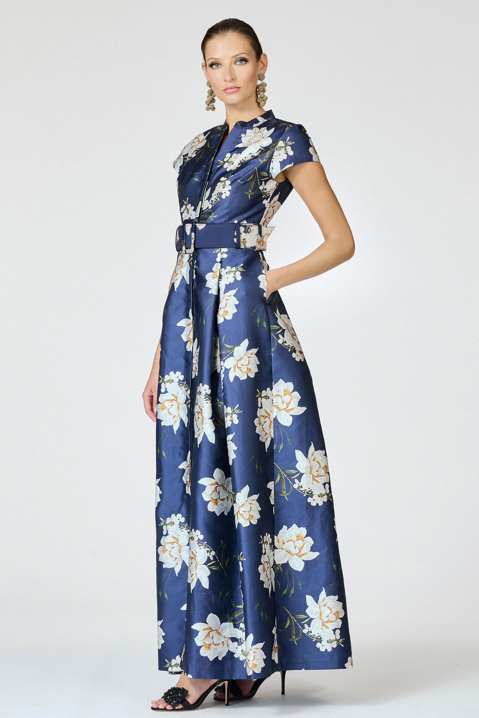 EMBELLISHED MARTA GOWN - NAVY NARCISSUS - Image 4