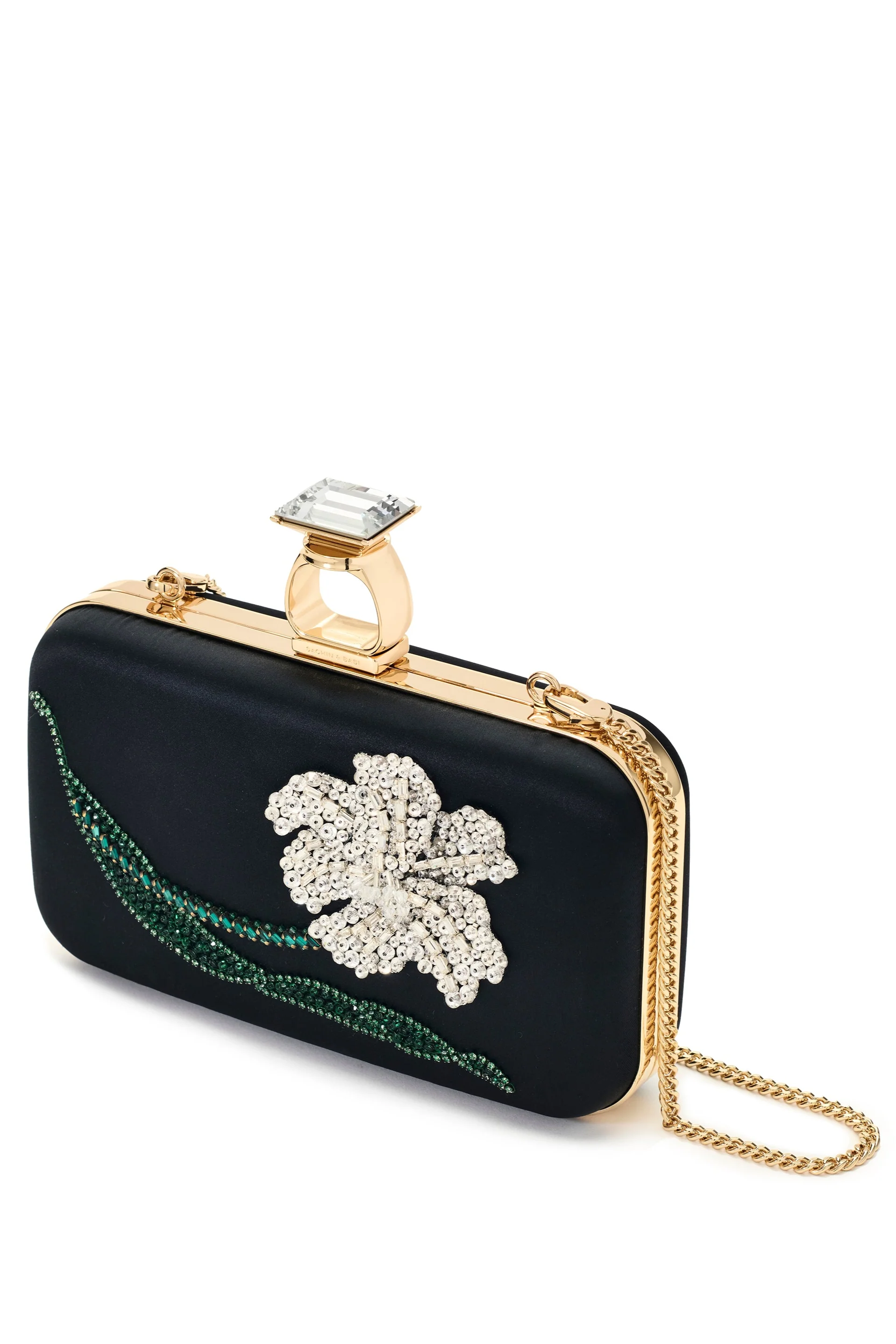 EMBROIDERED ON THE ROCKS CLUTCH - BLACK - Image 2