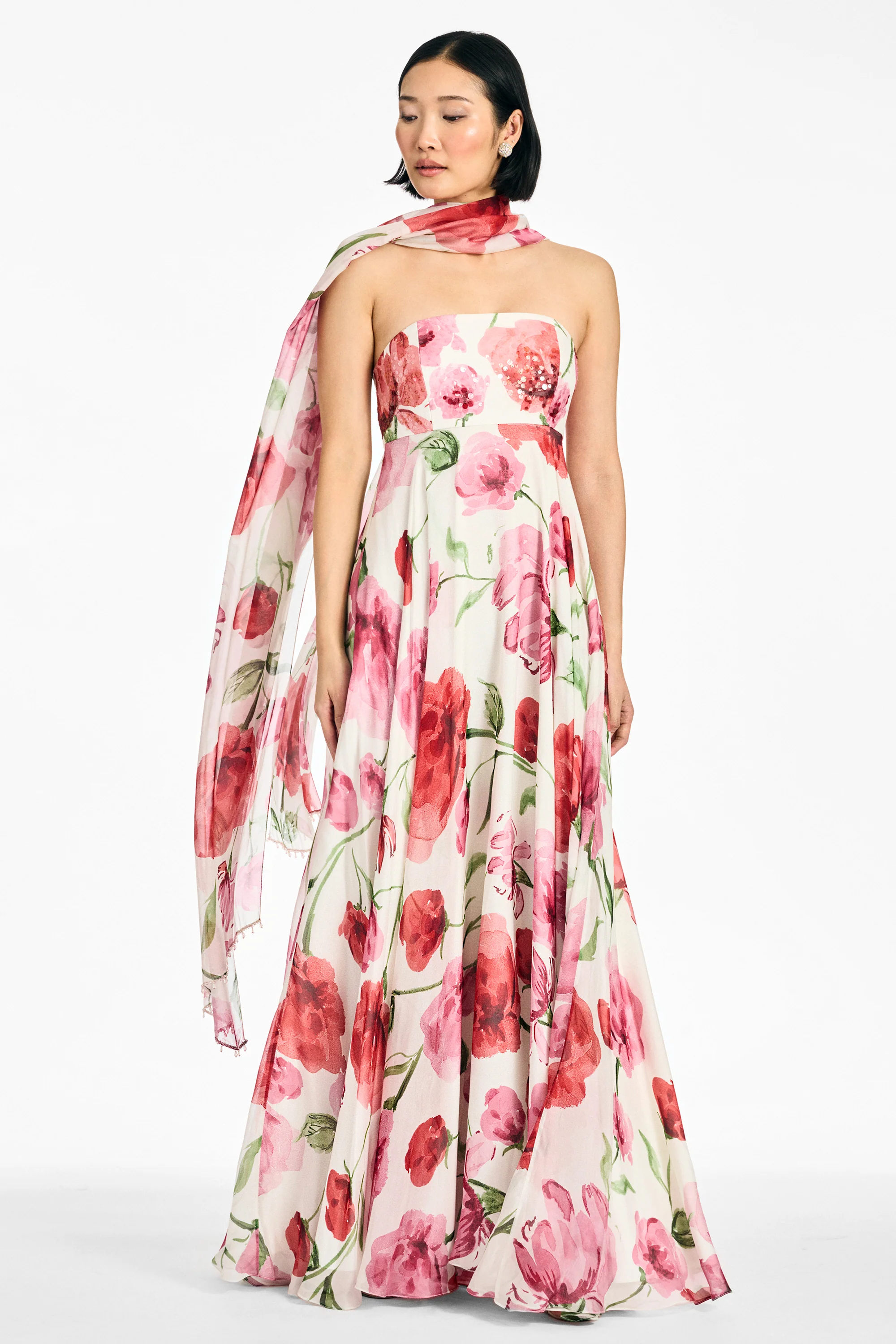 EMMY SCARF - GRANDE WATERCOLOR POPPIES - Image 3