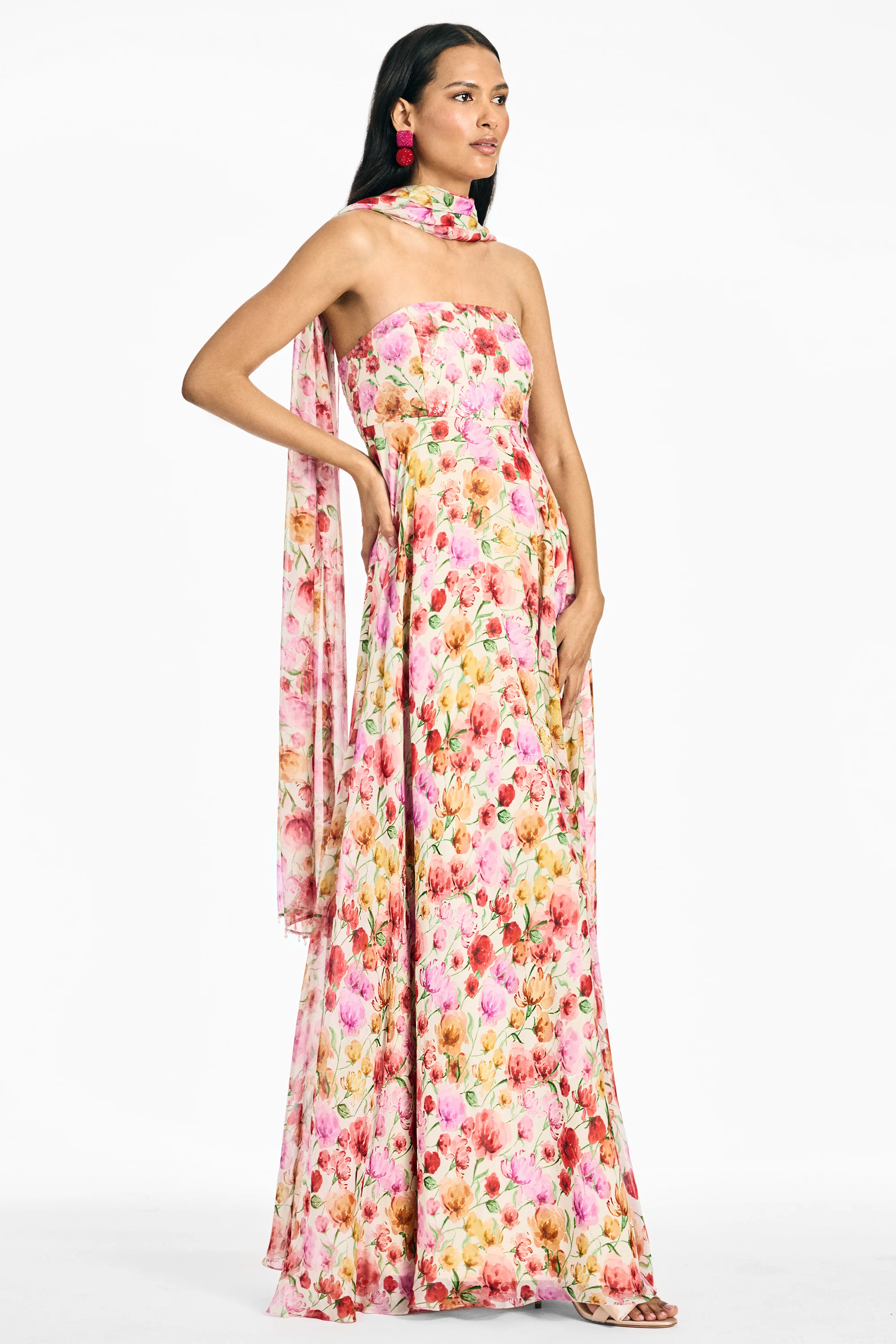 EMMY SCARF - SUNSET POPPIES - Image 3