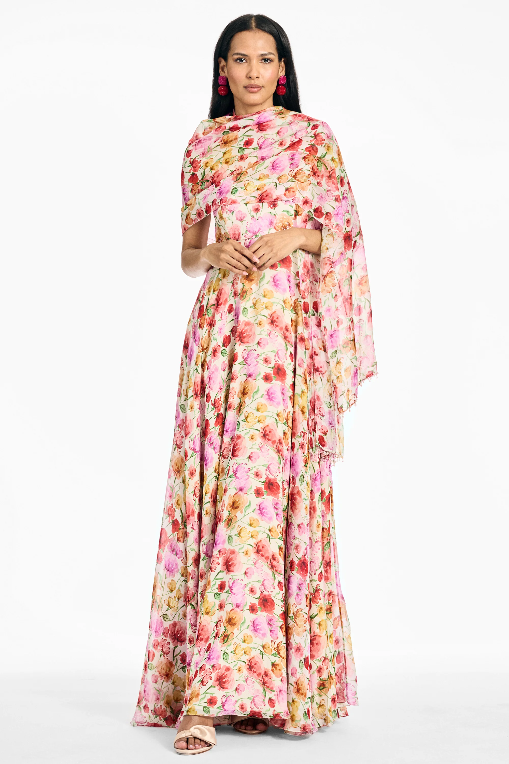 EMMY SCARF - SUNSET POPPIES - Image 4