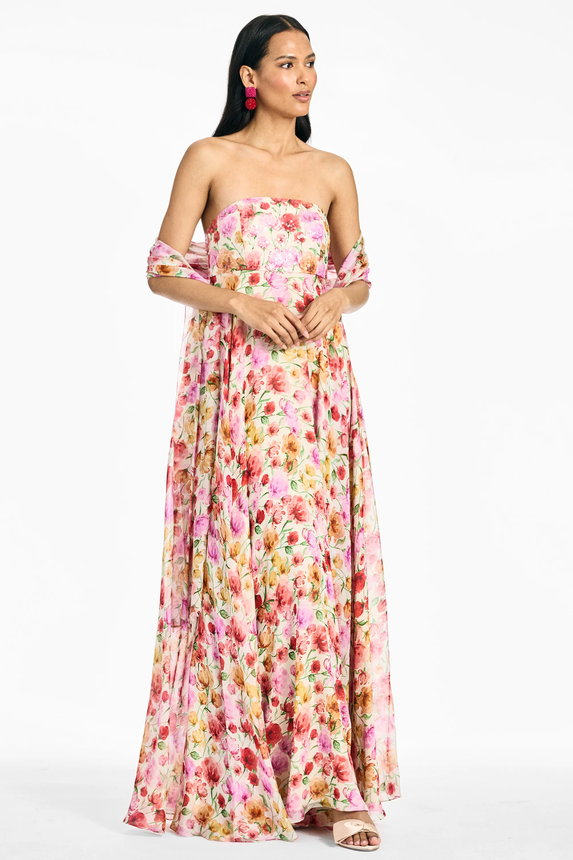 EMMY SCARF - SUNSET POPPIES - Image 5