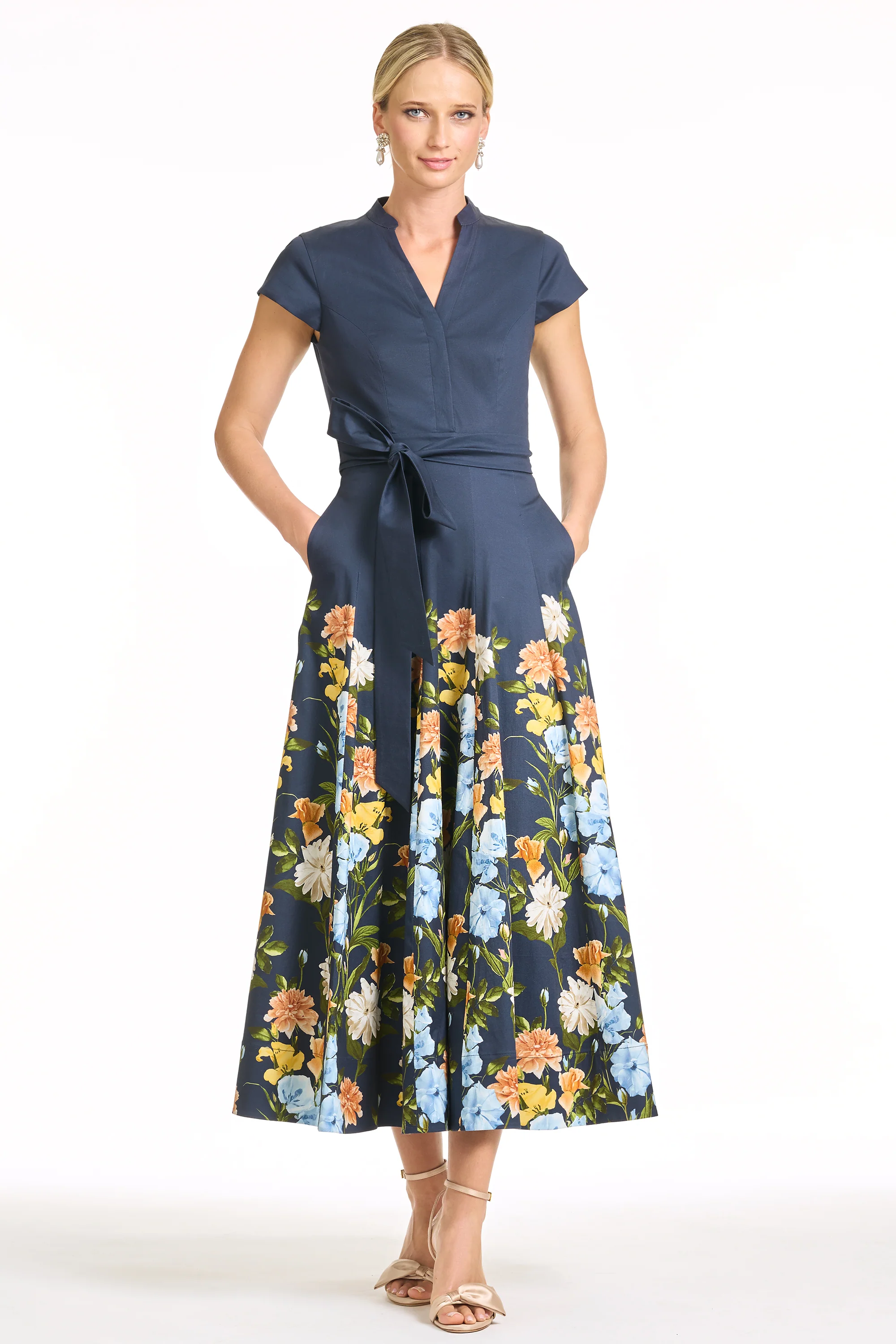 GANIKA DRESS - NAVY WILDFLOWERS DEGRADE