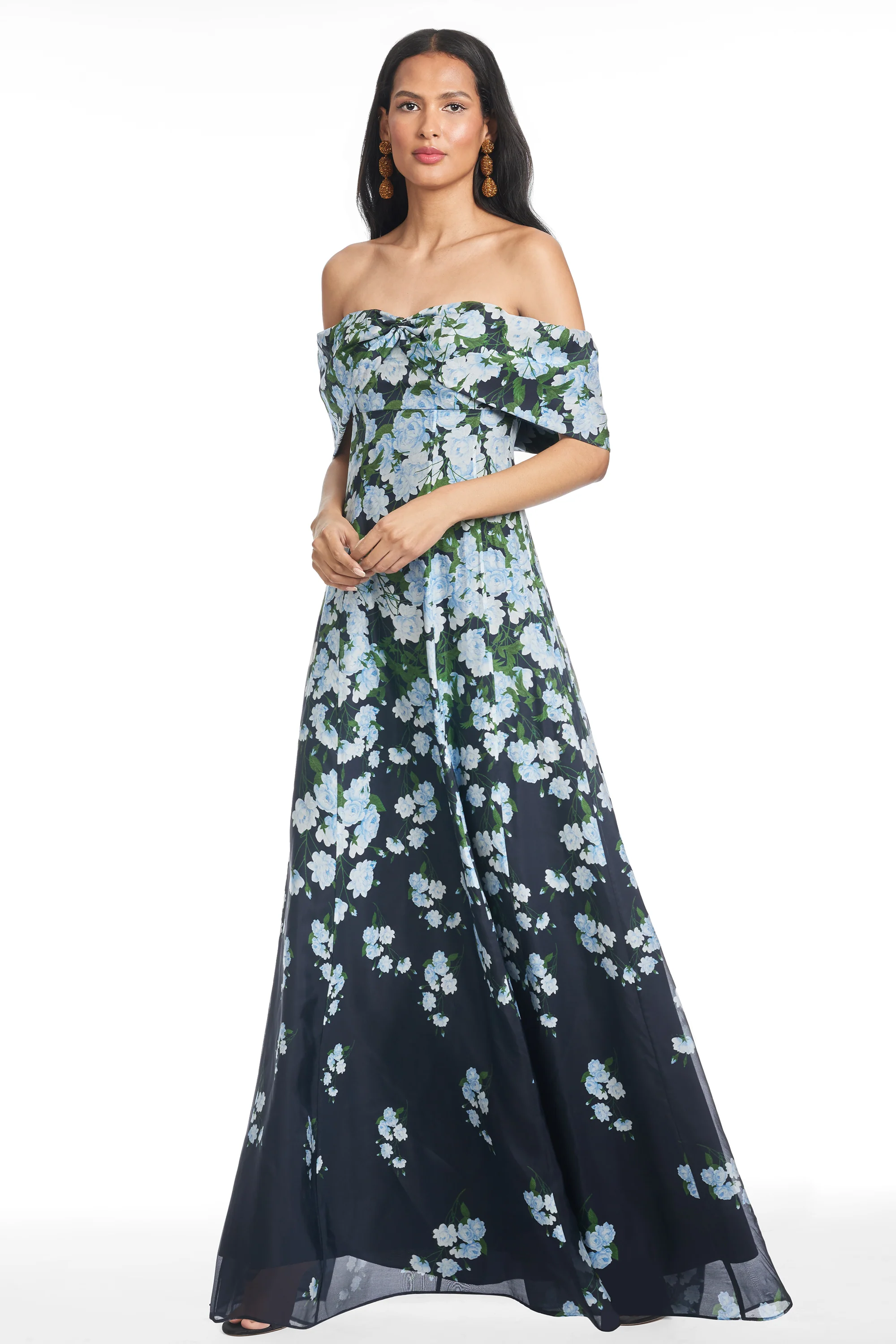 KENNEDY GOWN - NAVY DEGRADE FLORALS