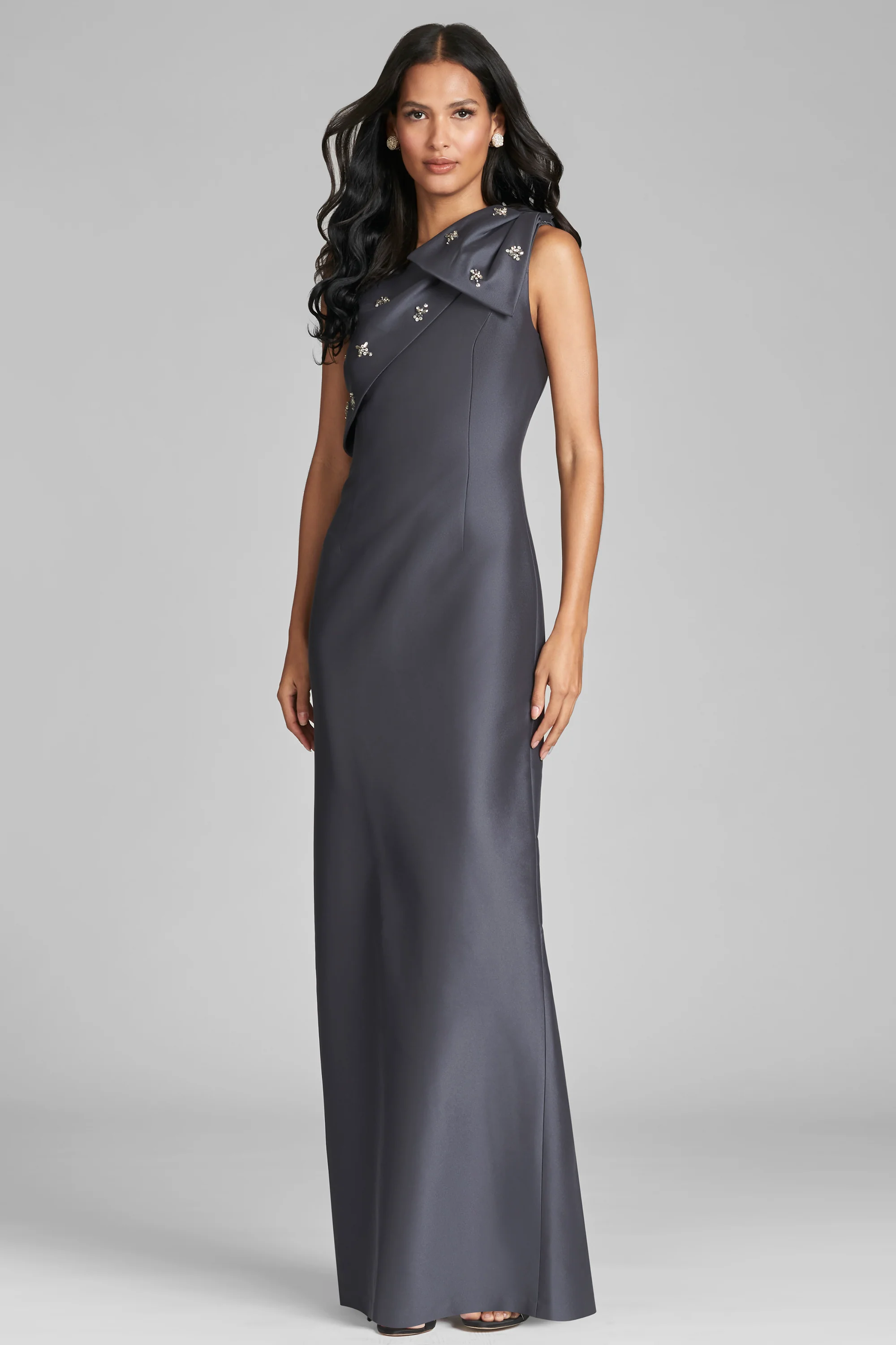 OLIVIA GOWN - CHARCOAL - FINAL SALE